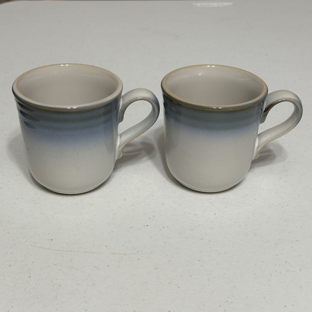 Noritake Sorcerer‎ Blue Ombre Stoneware Coffee Mugs Set of 2 Made in Japan VTG